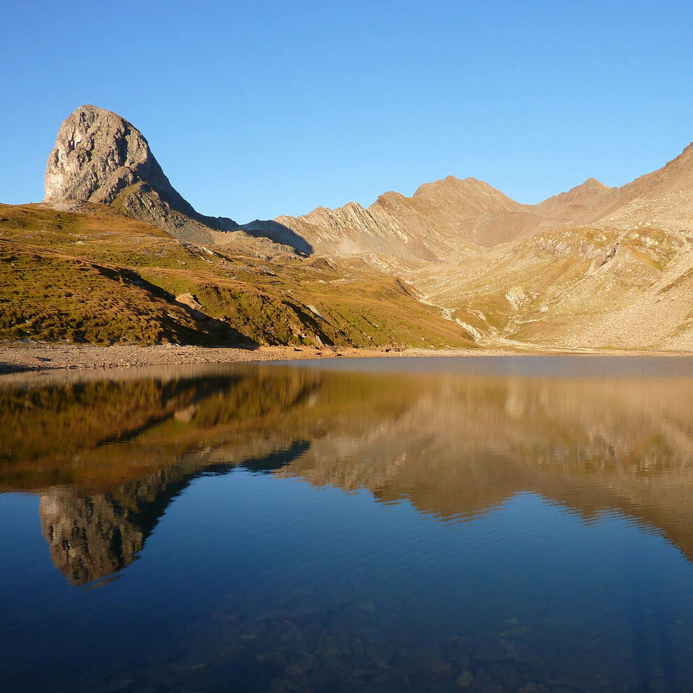 Der Bödensee bei der Neuen Reichenbergerhütte in St. Jakob i. D.. 
