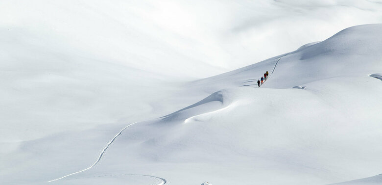 Blick auf eine Skitouren Route