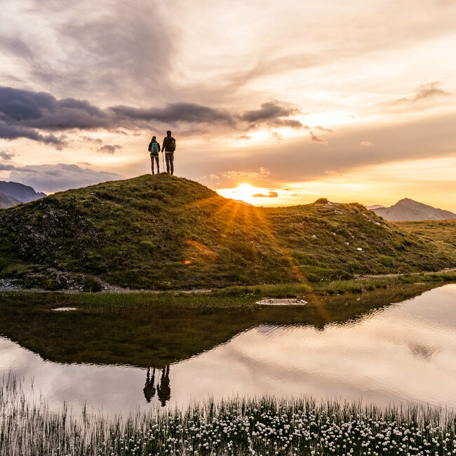 Etappe 9 - Sonnenuntergang nahe Glorerhütte 