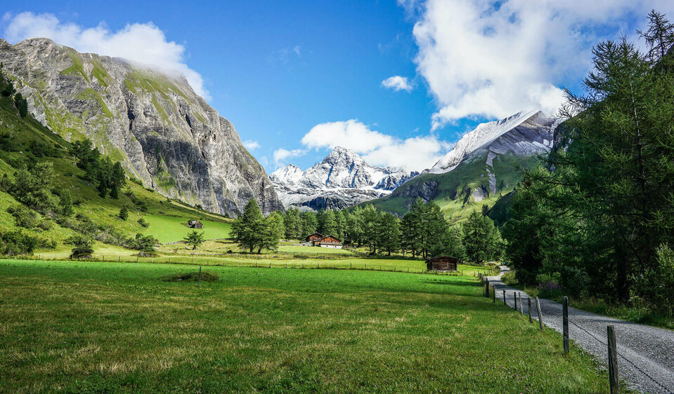 Blick auf Großglockner vom Lucknerhaus aus. 
