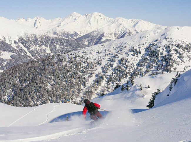 Nahaufnahme bei der Abfahrt bei der Skitour in Villgraten