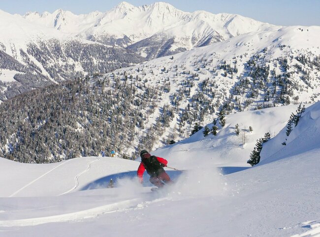 Nahaufnahme bei der Abfahrt bei der Skitour in Villgraten