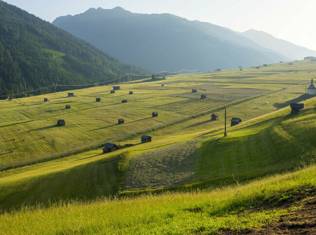 Höfe Trail, Felder und Schupfen in Obertilliach