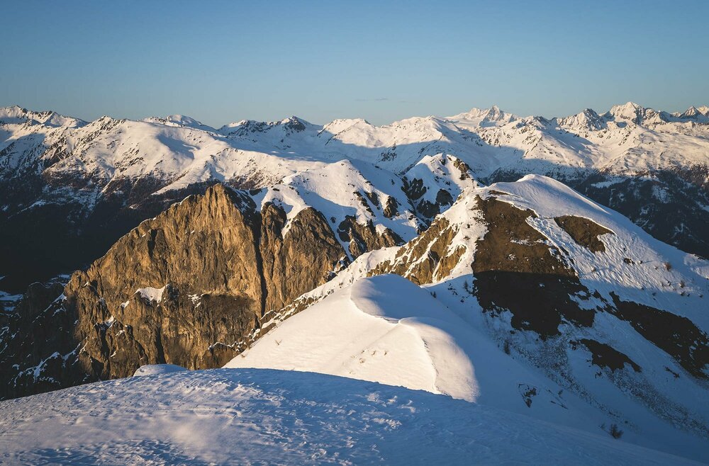Blick auf den Golzentipp in Obertilliach