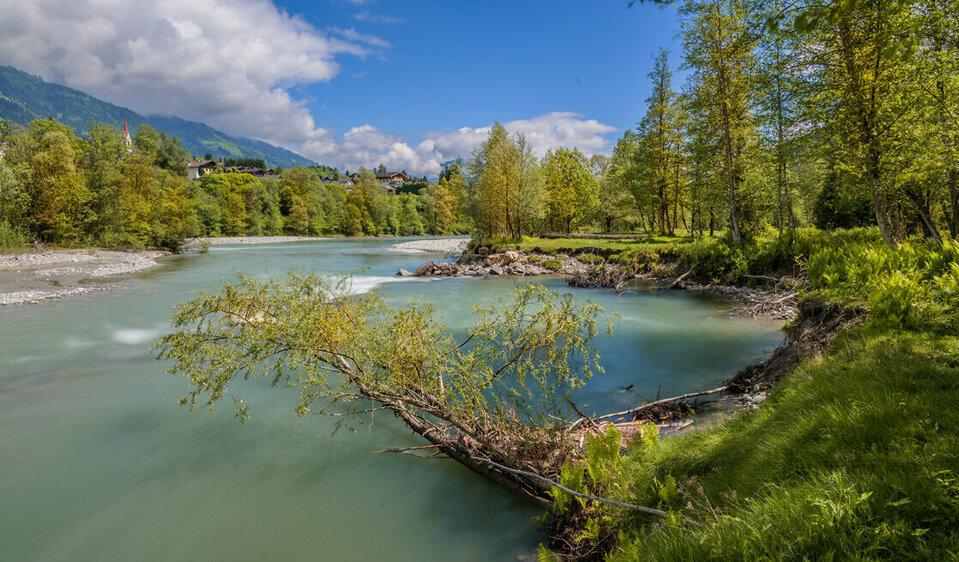Die weite Isel mit ihren sanften Auen im Iseltal.